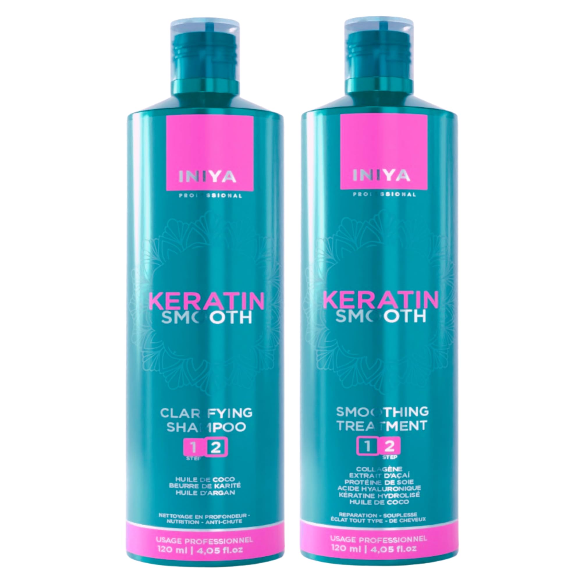Lissage Brésilien Iniya Keratin Smooth Sans Formol | Kit Lissage Brésilien Kératine, Collagène, Acide Hyaluronique & Pro